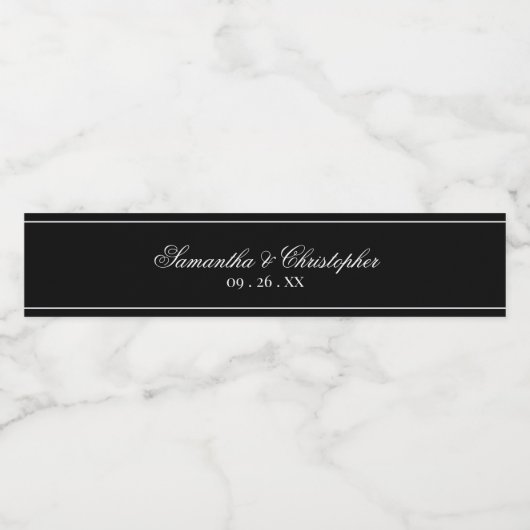 Eenvoudige Elegantie minimalistische bruiloft wit  Waterfles Etiket (Enkel label)