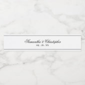 Eenvoudige Elegantie Minimalistische Bruiloft Zwar Waterfles Etiket (Enkel label)