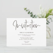 Eenvoudige Elegantie Modern Script Typografie Brui Kaart (Staand voorkant)