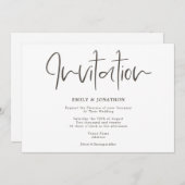 Eenvoudige Elegantie Modern Script Typografie Brui Kaart (Voorkant / Achterkant)