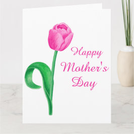 Eenvoudige Elegantie Moederdag Wenskaart - Roze Kaart