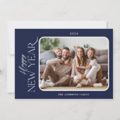 Eenvoudige elegantie Nieuwjaar foto Feestdagenkaart (Voorkant)