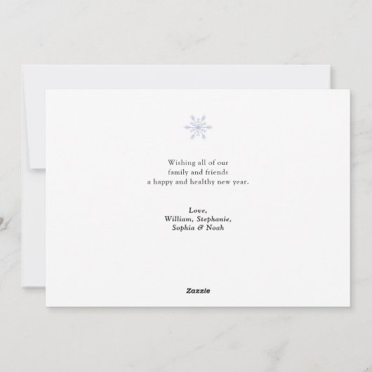 Eenvoudige elegantie Nieuwjaar foto Feestdagenkaart (Achterkant)