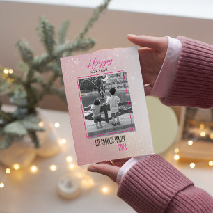 Eenvoudige Elegantie Nieuwjaarsfoto  Feestdagenkaart