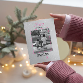 Eenvoudige Elegantie Nieuwjaarsfoto  Feestdagenkaart