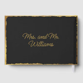 Eenvoudige Elegantie Persoonlijke Zwarte Gouden Ra Gastenboek (Achterkant)