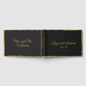 Eenvoudige Elegantie Persoonlijke Zwarte Gouden Ra Gastenboek (Volledig)