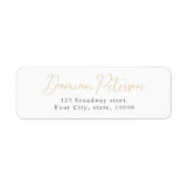 Eenvoudige elegantie romantisch script retour adre etiket (Voorkant)
