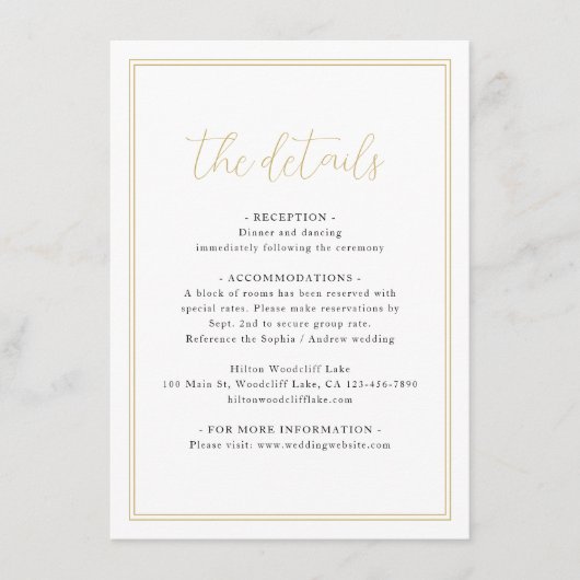 Eenvoudige elegantie romantische script bruiloft d informatiekaartje (Voorkant)