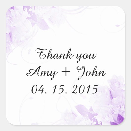 Eenvoudige elegantie roos bruiloft sticker labels  (Voorkant)