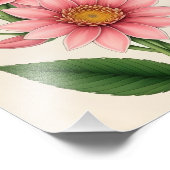 Eenvoudige Elegantie: Roze Bloem met Geel Centrum Foto Afdruk (Hoek)