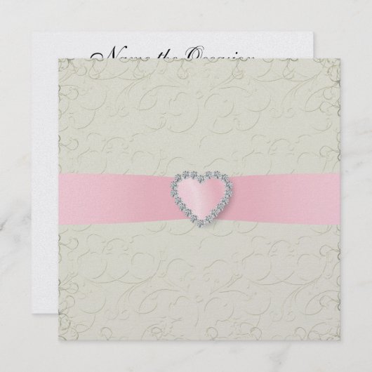 Eenvoudige elegantie - roze lint (Voorkant / Achterkant)