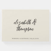 Eenvoudige Elegantie Script Cream Bruiloft Gastenboek (Voorkant)