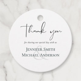 Eenvoudige Elegantie Script Moderne Trouwgunst Bedankjes Labels