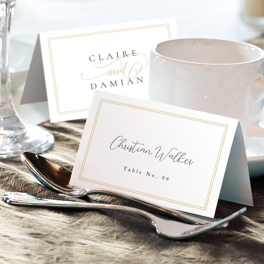 Eenvoudige Elegantie Script Trouw Uitklapbare Plaa Kaart