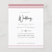 Eenvoudige Elegantie Stof Roze Roze Budget Bruilof (Voorkant)