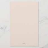 Eenvoudige Elegantie Tan Brown Monogram Gevoerd Briefpapier (Achterkant)