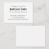Eenvoudige Elegantie Tempel Afdichting Uitnodiging Informatiekaartje (Voorkant / Achterkant)