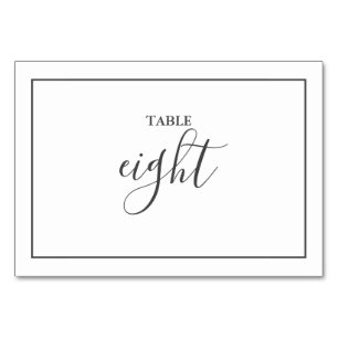 Eenvoudige Elegantie Trouwtafel Numbers Kaart