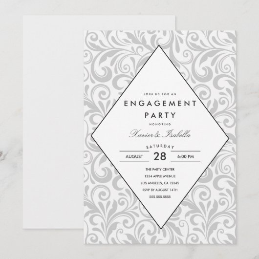 Eenvoudige elegantie | Uitnodiging van de indienen (Voorkant / Achterkant)