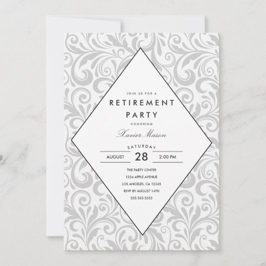 Eenvoudige elegantie | Uitnodiging van de Pensioen (Voorkant)