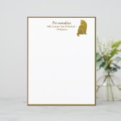 Eenvoudige elegantie van Gold Glitter Cat Feline (Staand voorkant)