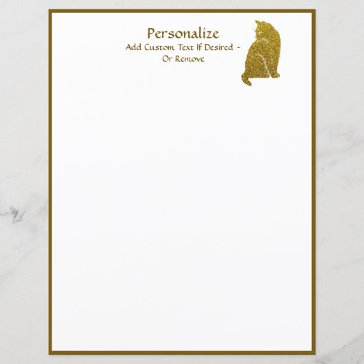 Eenvoudige elegantie van Gold Glitter Cat Feline (Voorkant)