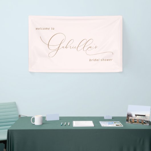 Eenvoudige Elegantie Vrijgezellenfeest Blush Welko Spandoek (Beurs)