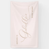 Eenvoudige Elegantie Vrijgezellenfeest Blush Welko Spandoek (Verticaal)