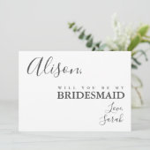 Eenvoudige Elegantie Wees mijn bruidsmeisje voorst Kaart (Staand voorkant)