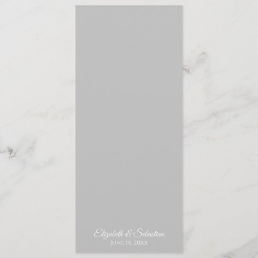 Eenvoudige Elegantie Zwart Script op witte bruilof Menu (Achterkant)