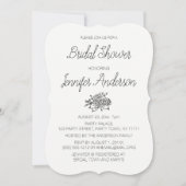 Eenvoudige Elegantie Zwart Wit Roos Vrijgezellenfe Kaart (Voorkant)