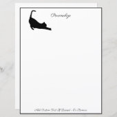 Eenvoudige elegantie zwarte kat Stretting Feline Y (Voorkant / Achterkant)