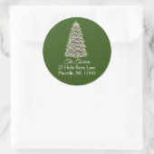 Eenvoudige Elegeante Kerstboom Groen Retouradres Ronde Sticker (Tas)