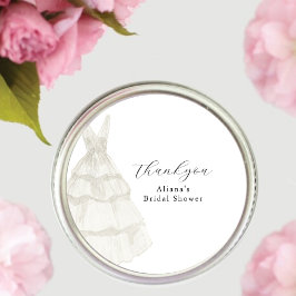 Eenvoudige Elegent White Wedding Gown vrijgezellen Bedankjes Labels