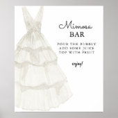 Eenvoudige Elegent Witte Trouwjurk Mimosa Bar Teke Poster (Voorkant)