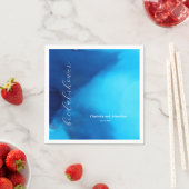 Eenvoudige elektrische blauwe stromende inkt servet (Insitu)