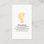 Eenvoudige elektrische lamp-kabel visitekaartje (Achterkant)