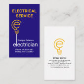 Eenvoudige elektrische lamp-kabel visitekaartje (Voorkant / Achterkant)