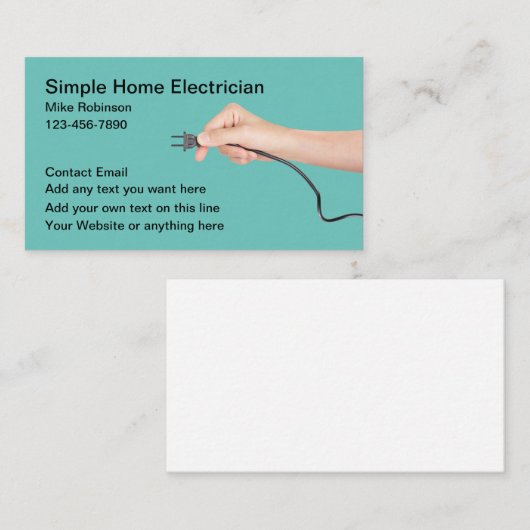 Eenvoudige elektrische snoer Visitekaartjes (Voorkant / Achterkant)