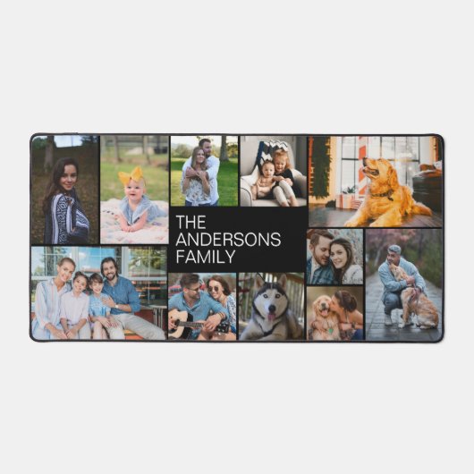 Eenvoudige Elf Family Photo Collage Desk Mat (Voorkant)