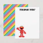 Eenvoudige Elmo 1e Verjaardag Bedankkaart (Voorkant / Achterkant)
