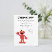 Eenvoudige Elmo 1e Verjaardag Bedankkaart (Staand voorkant)