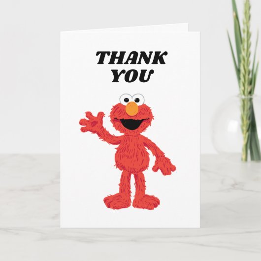 Eenvoudige Elmo 1e verjaardag Bedankkaart (Voorkant)