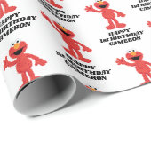 Eenvoudige Elmo 1e Verjaardag Cadeaupapier (Rol Hoek)