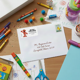 Eenvoudige Elmo 1e Verjaardag Etiket