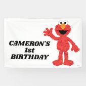 Eenvoudige Elmo 1e Verjaardag Spandoek (Horizontaal)