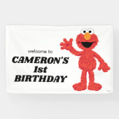 Eenvoudige Elmo 1e Verjaardag Spandoek (Horizontaal)