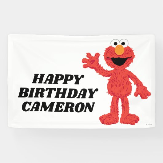 Eenvoudige Elmo 1e Verjaardag Spandoek (Horizontaal)