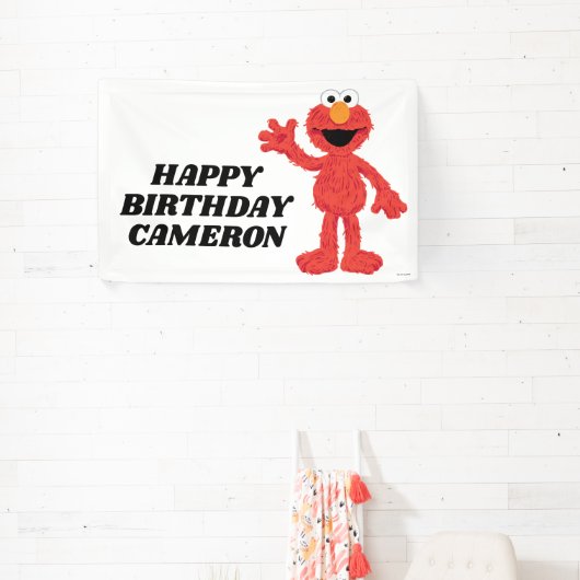 Eenvoudige Elmo 1e Verjaardag Spandoek (Insitu)